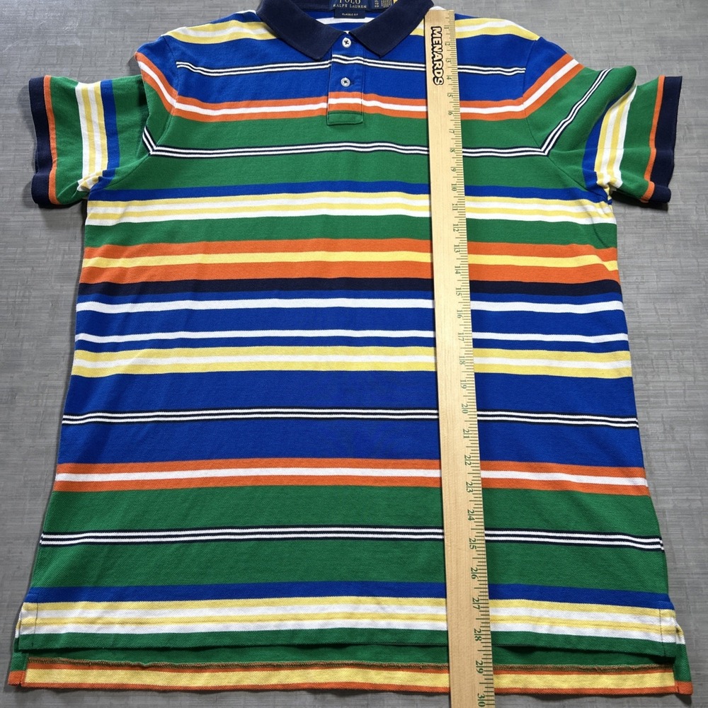 Polo Ralph Lauren Men's XL Colorful Multi Color Striped Short Sleeve Shirt Pony - Picture 6 of 7